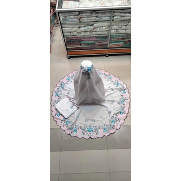 Mukena bordir strimin bahan rubiah khas bukittinggi-padang