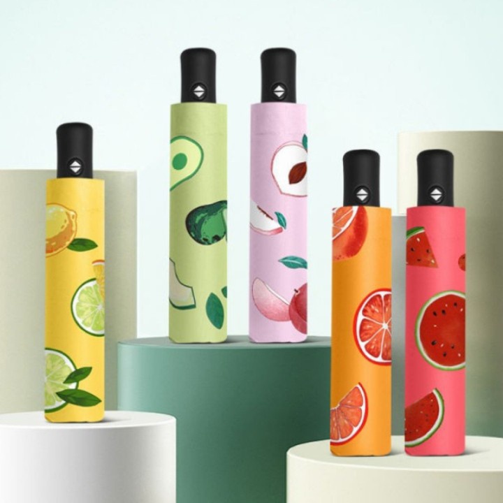 PAYUNG LIPAT OTOMATIS BUKA TUTUP / PAYUNG OTOMATIS ANTI UV / PAYUNG LIPAT MOTIF BUAH