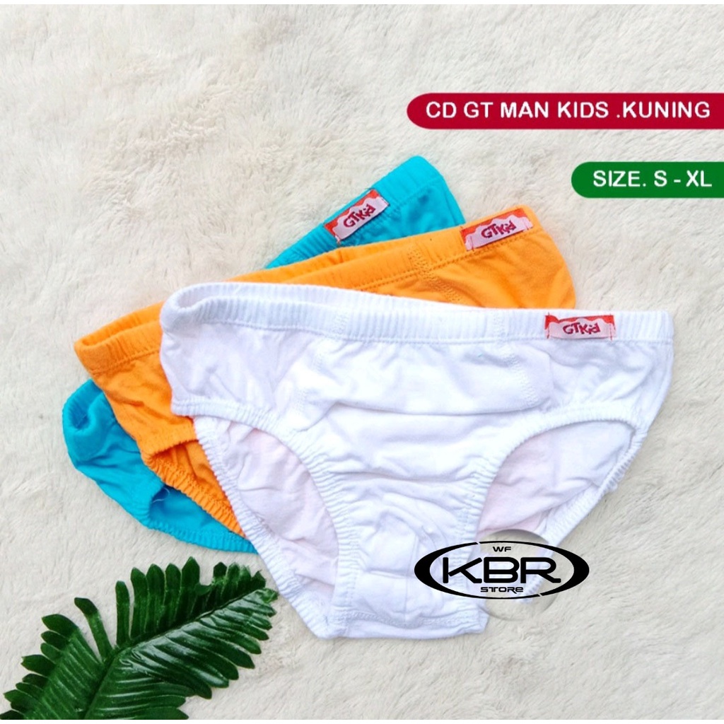 [ 3pc ] GT Man KIDS KUNING| Celana Dalam Anak Karet Kerut celana dalam anak-anak wf store