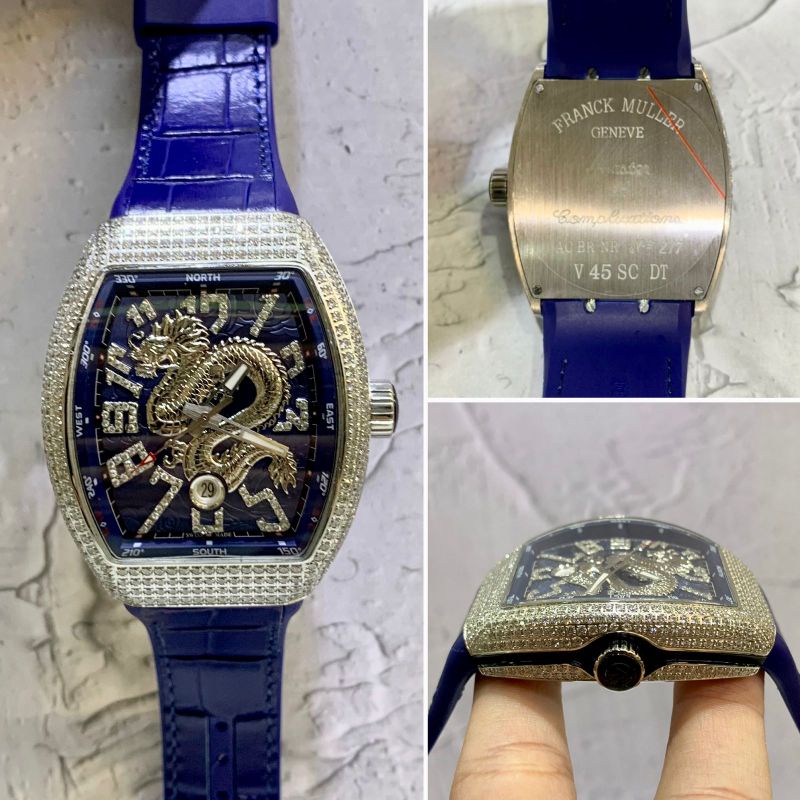 JSF 1924 JAM TANGAN UNISEX FRANCK MULER DRAGON DIAMOND CASE KULIT SUPER PREMIUM