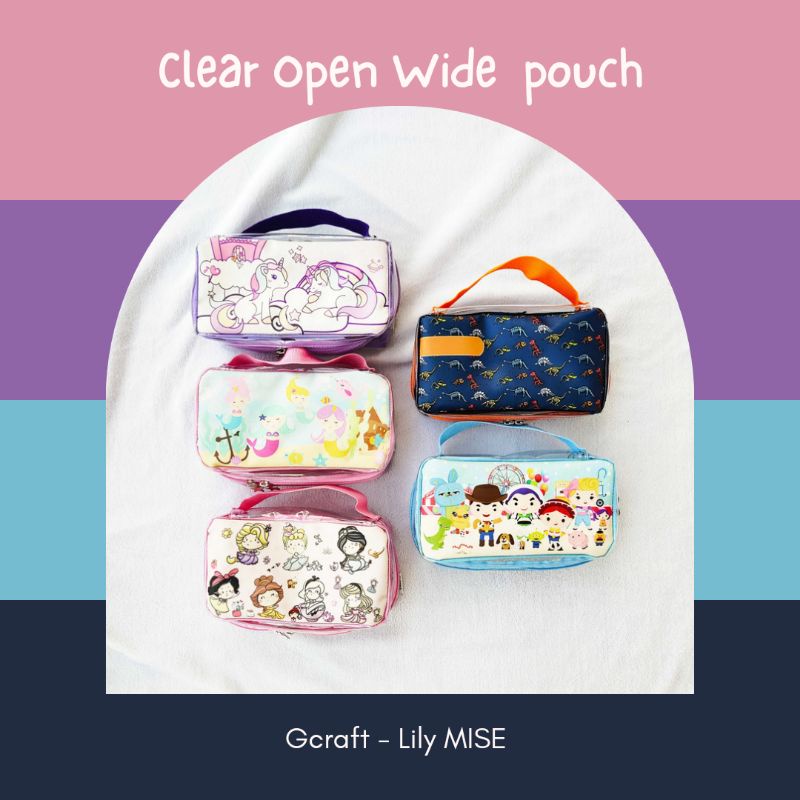 

Clear open wide pouch - tempat pensil - kotak pensil - pouch serbaguna - pouch pvc - pencil case