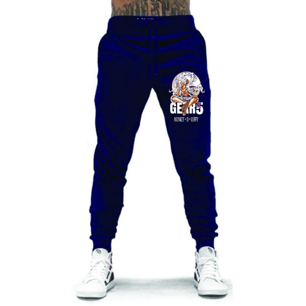 CELANA PANJANG JOGGER GEAR5 ONE PIECE UNISEX BAHAN FLEECE TEBAL / KUALITAS BAGUS / JOGGER PRINTING