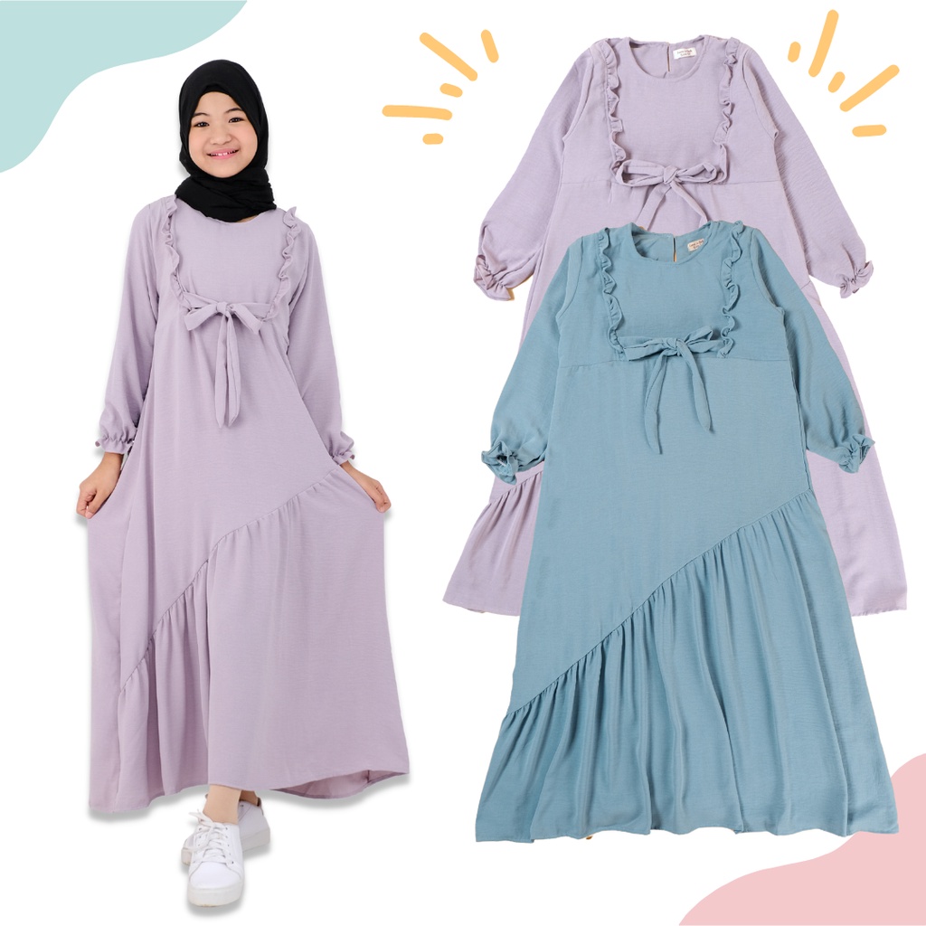 Gamis Anak / Gamis Anak Perempuan / Baju Muslim Anak Perempuan HIKARI 5-10 Tahun