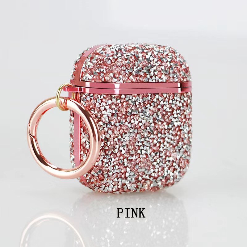 Luxury Earphone Cases Compatible for AirPods Pro Cute Case Compatible Untuk AirPod Air Pods2 1 Bling Diamond Hard Shell Cover Pelindung