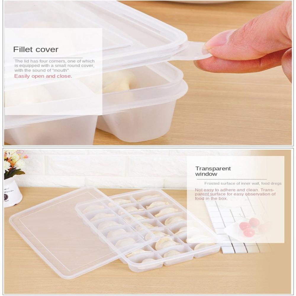Solighter Kotak Persiapan Makanan Rak Penyimpanan Kulkas Rumah Tangga Crisper Frozen Dumpling Box