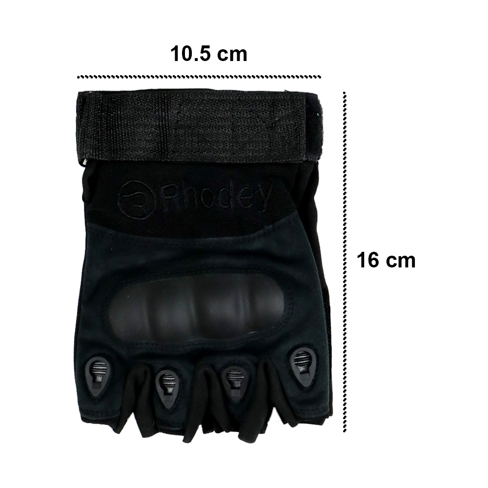 Sarung Tangan Tactical Army Half Finger Size L - A6 - OMSE72BK Black