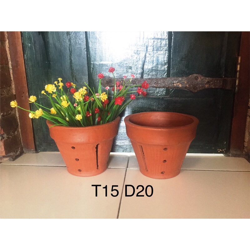 pot gerabah/pot anggrek/pot tanah liat/pot teracota/pot bunga/vas bunga/dekorasi/jambangan