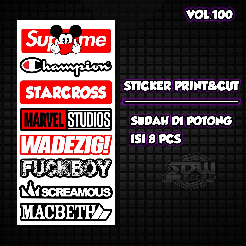 Sticker Racing Vinyl Pack Print &amp; Cut Stiker Motor Setiker Racing Variasi 86/100