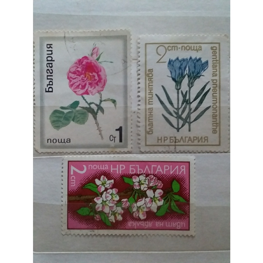 

prangko bulgaria bunga 1970 1972 1975 3 lembar used