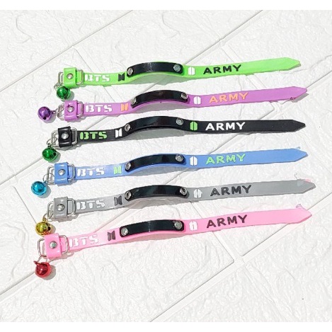 Kalung Kucing Kitten KARET ARMY BTS Lonceng 14mm FEFARM