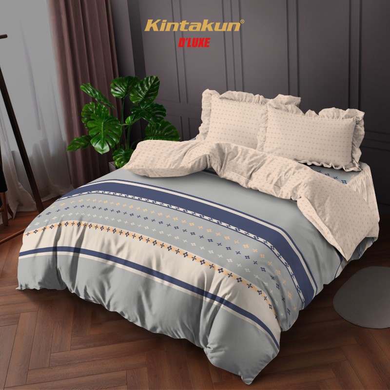 Kintakun Bedcover Set Rumbai 160/180 Madana Aesthetic Dluxe Microtex Krem