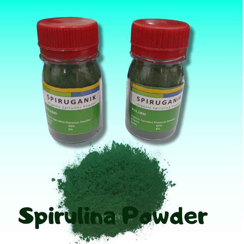 Bubuk Spirulina Pencerah warna ikan SPIRUGANIK BOTOL 25GR