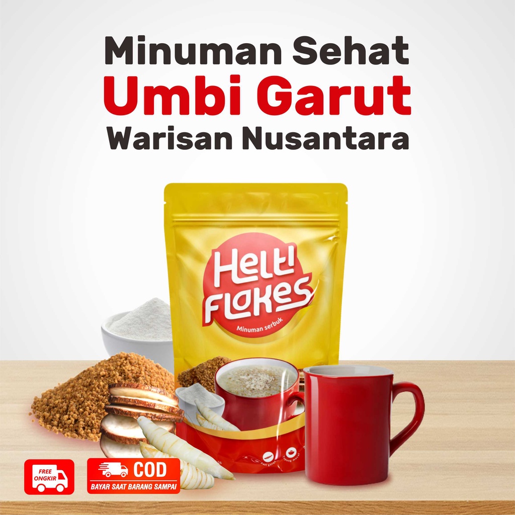 

HELTI FLAKES Heltiflakes - Sereal Umbi Garut - HALAL - Asam Lambung Maag Gerd, Gangguan Pencernaan