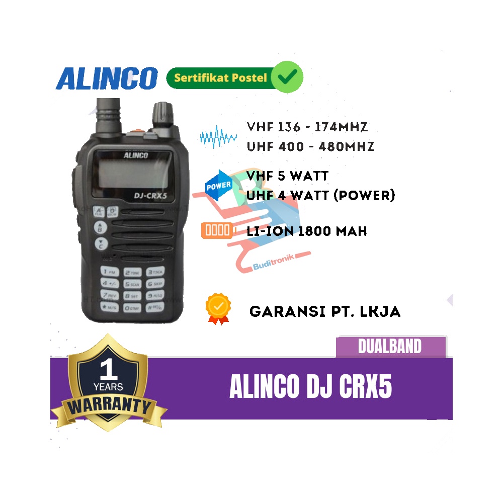 Ht Alinco Dj-Crx5 / HT Dual Band Vhf Uhf / Original Resmi / Alinco DJ CRX5 DJ-CRX5 CRX 5