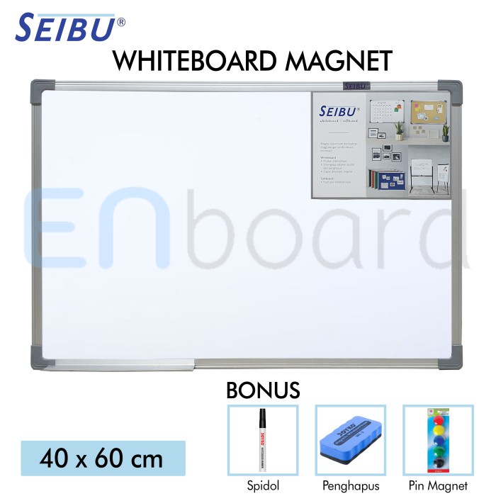 

Papan Tulis Papan Tulis Whiteboard Gantung Magnet Single Face Seibu 40 X 60 Cm