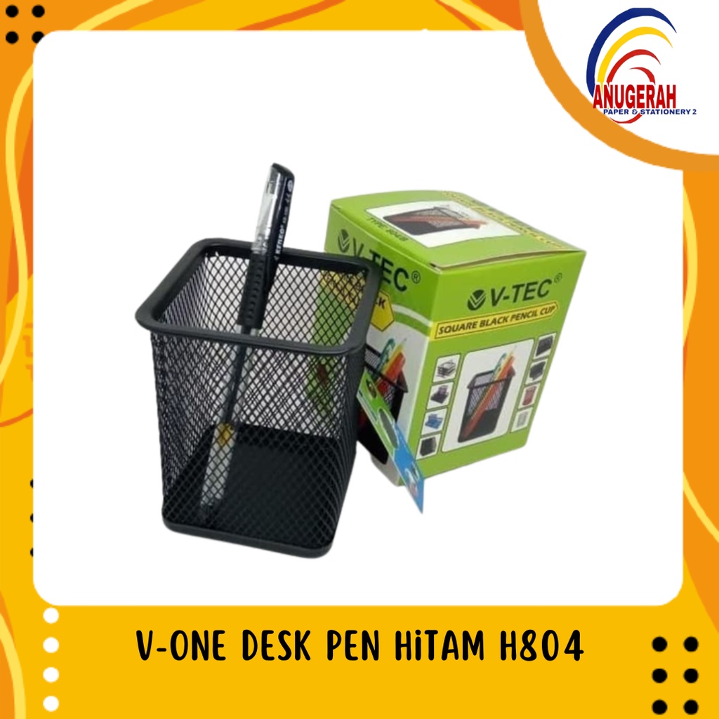 

V-ONE DESK PEN / TEMPAT BOLPOIN KOTAK H-804 HITAM (PCS)