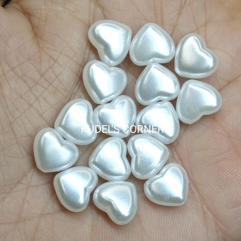 12pcs / 1 Lsn manik mote hati Grade A (metalik/akrilik/mutiara)