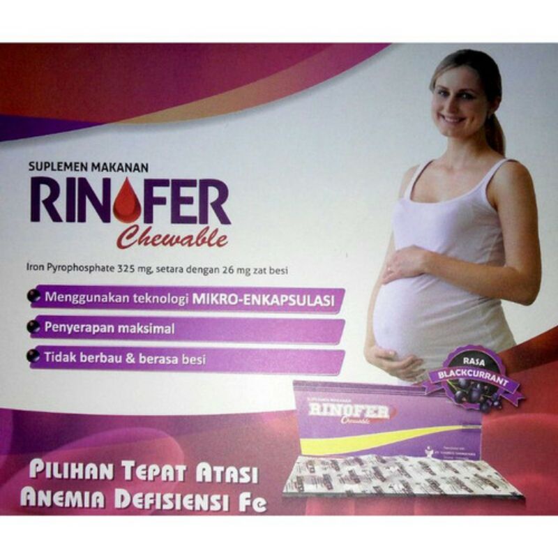 Rinofer Cheawble Tablet Kunyah PerBOX Zat besi untuk anemia