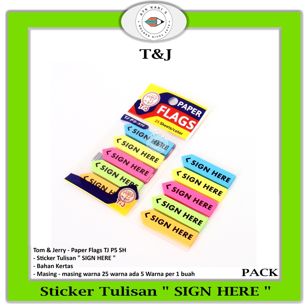 

T&J - Kertas Flags TJ P5 SH Paper Flags - Pad