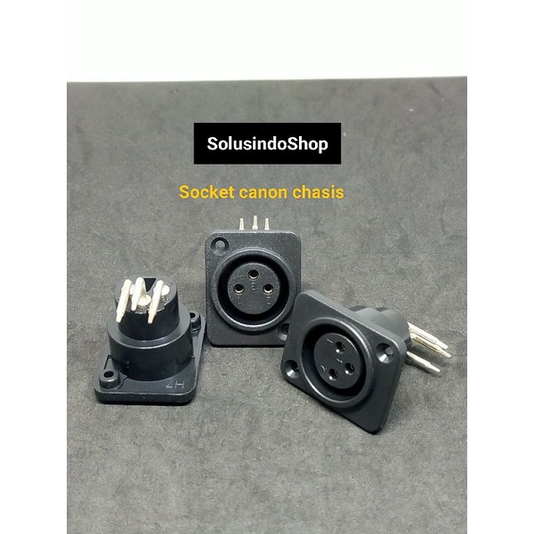 Soket canon female / Socket Soket canon body XLR female 3 lubang / soket socket canon chasis / Femal
