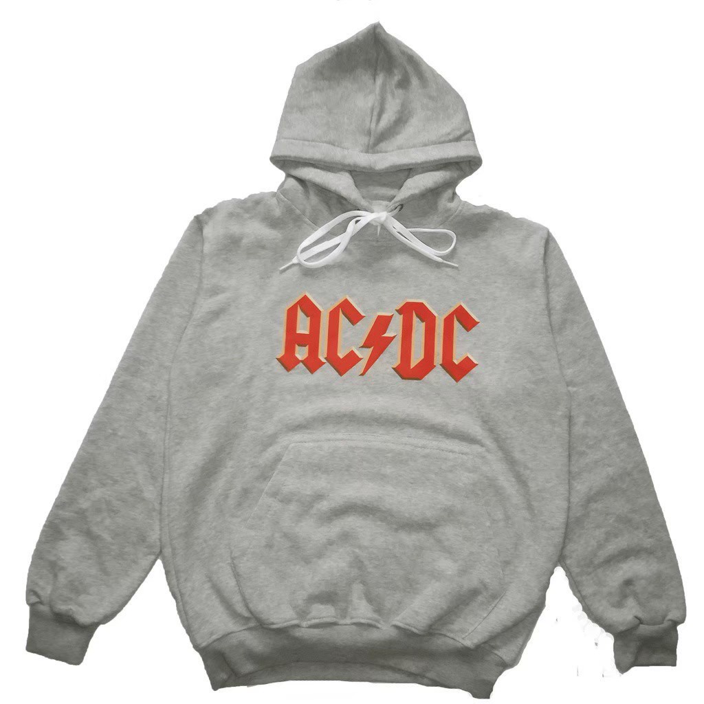 SWEATER HOODIE HITAM TEKS MERAH ACDC COUPLE FULL SABLON PRIA DAN WANITA MOTIF KEREN MURAH BAHAN TEBAL KUALITAS DISTRO SIZE M-XXL