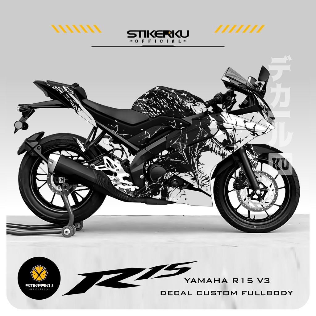 DECAL YAMAHA R15 V3 FULL BODY / VENOM / STICKER MOTOR / STIKER / STOCK DECAL
