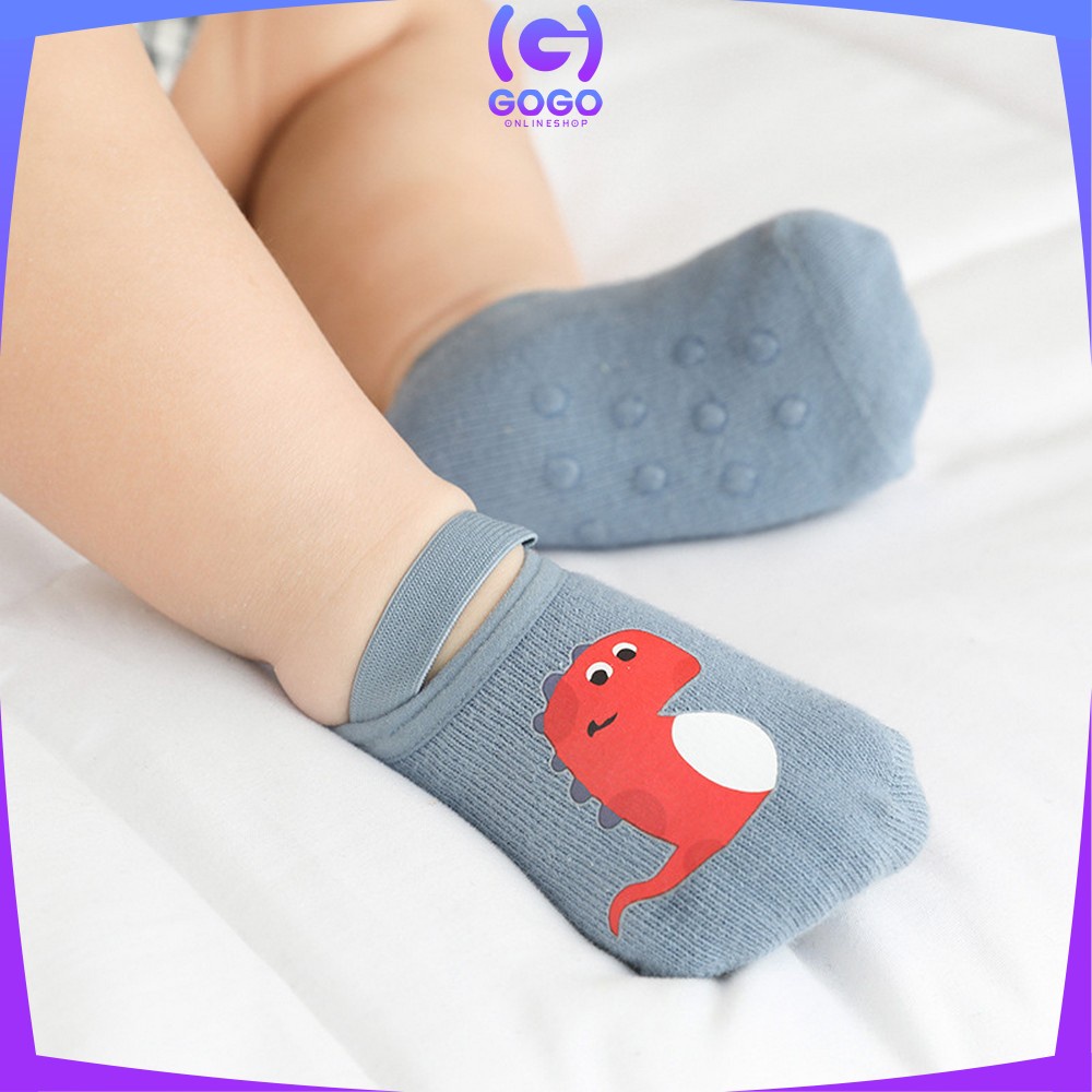 GOGO-P216 Sepatu Bayi PreWalker Kaos Kaki Anak Bayi Unisex dengan Strap Motif Kartun Hewan / Kaus Kaki Ankle Bayi / Sepatu Baby Gambar Binatang Anti Slip