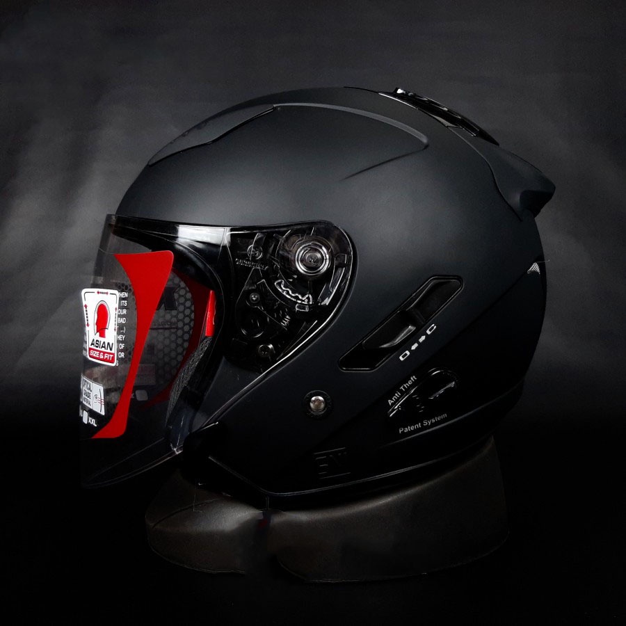 Jual HELM KYT GALAXY FLAT R SOLID BLACK DOFF HELM HALF FACE KYT DOUBLE