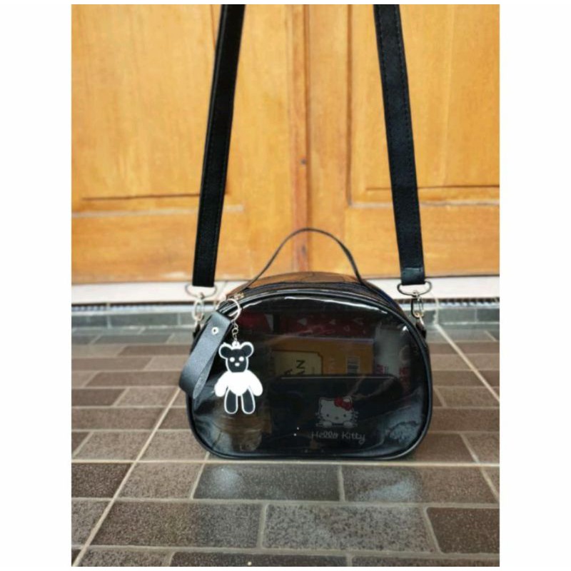 Tas Selempang Transparan/Tas Mika PVC anisa/Tas kosmetik terbaru