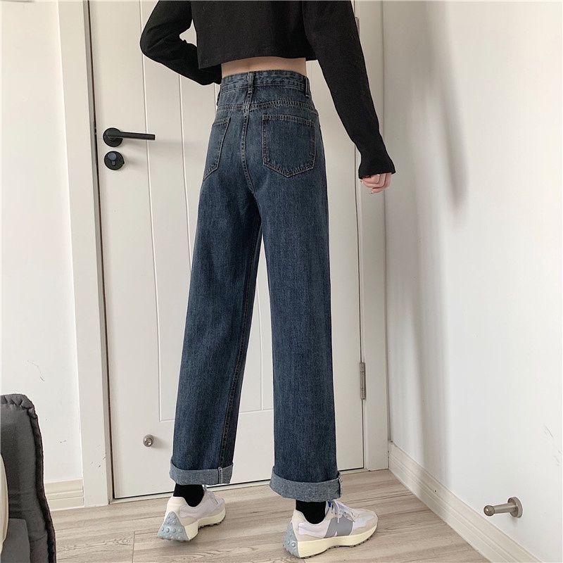 Highwaist Kulot Jeans Wanita / Straight Loose Celana Jeans Wanita (realpict)【THE GOOD SISTERS】