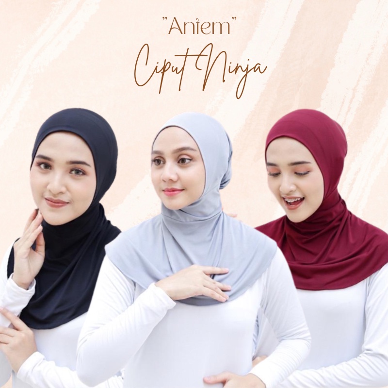 Inner Ciput Ninja Antem Anti Budeg Daleman Hijab Sporty Jersey Premium Polos Anti Tembem Adem