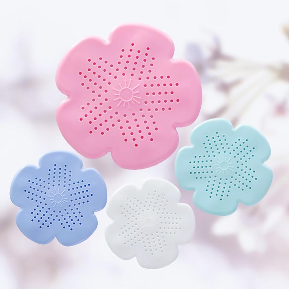 Populer 2pcs Bentuk Bunga Shower Silikon Saringan Dapur Floor Drain