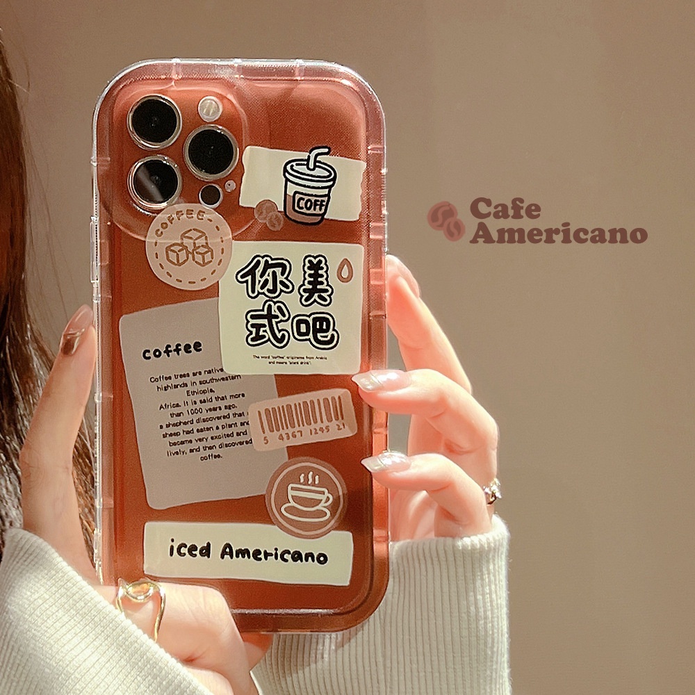 IPHONE Ins Iced Americao Coffee Silicone Case Untuk Iphone14 11 12 13 PRO MAX Casing Cover Pelindung AT0182