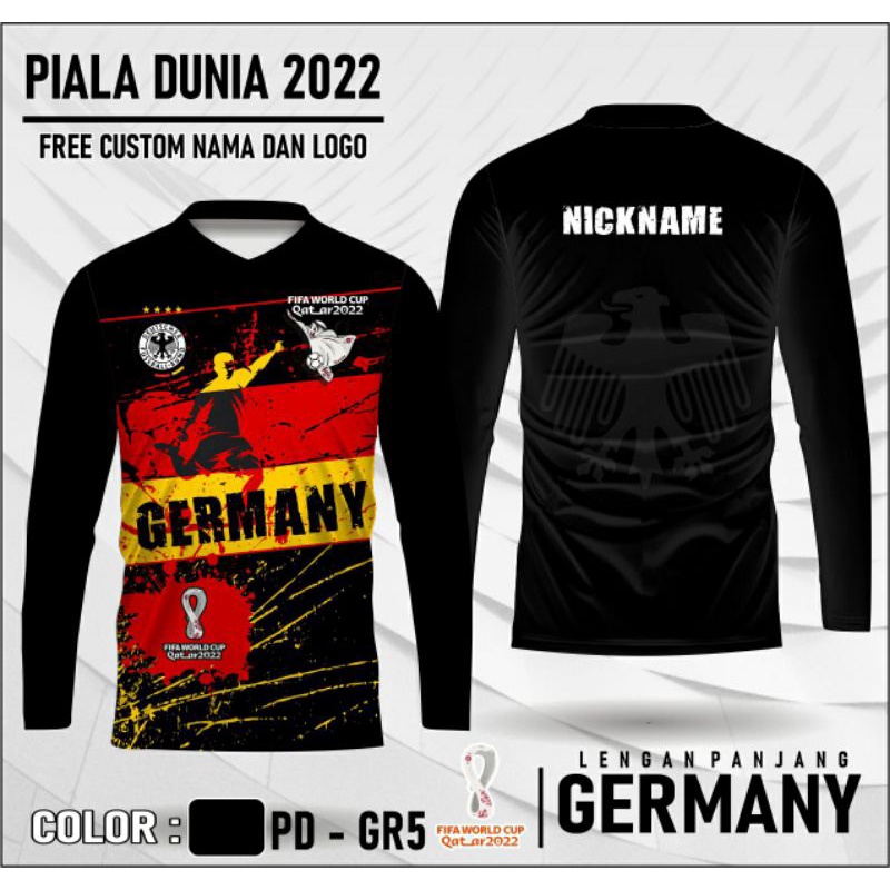 Jersey piala dunia Jerman Jersey piala dunia 2022 free custom lengan panjang