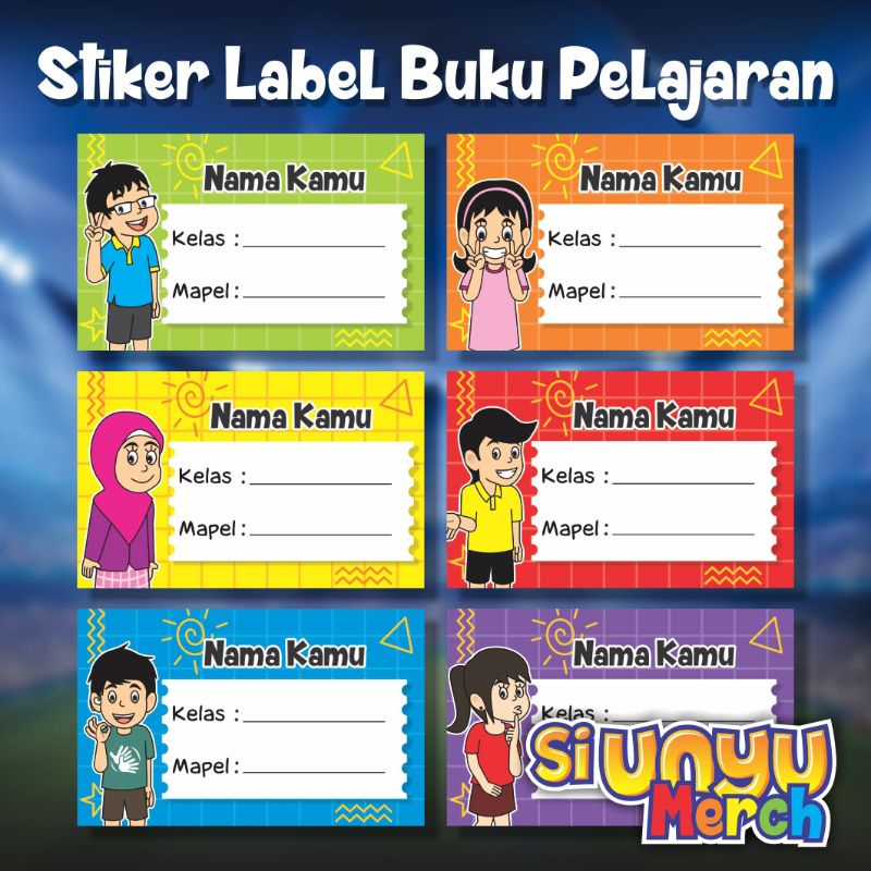 

Stiker Label Buku Pelajaran Custom 30 pcs | Label Sticker