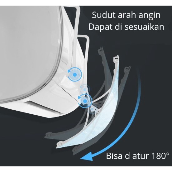 Talang AC AC Reflector Udara Penahan Angin AC Lipat Talang Genuine Air Protection