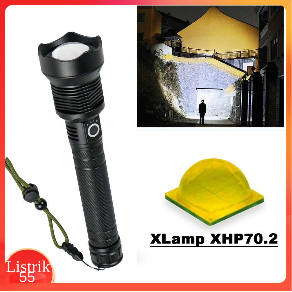 TaffLED Senter LED Long Range Zoom XHP70.2 9000 Lumens - HS313