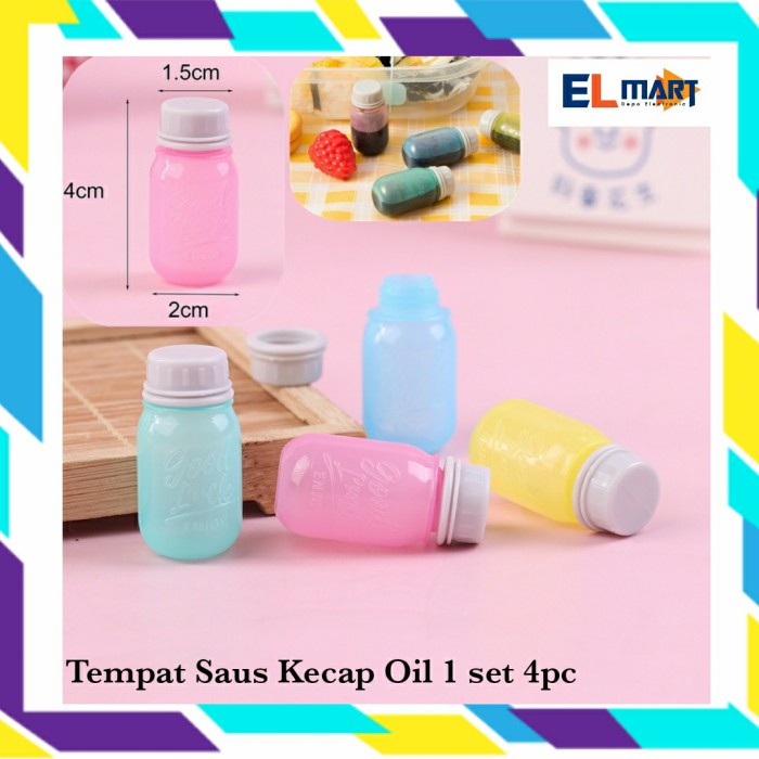 Tempat Saus Bento Model Botol Mini Jar Saos Kecap Oil Bumbu Set BS06