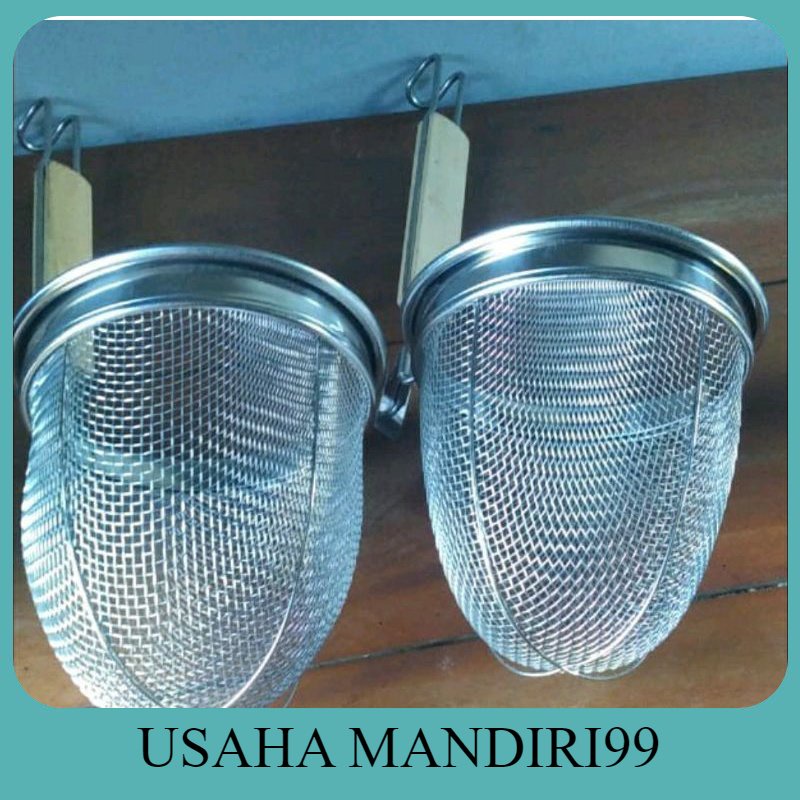 Saringan Mie Ayam | Saringan Mie Kocok | Saringan Stainless Saringan Mie gagang Kayu Saringan Dapur