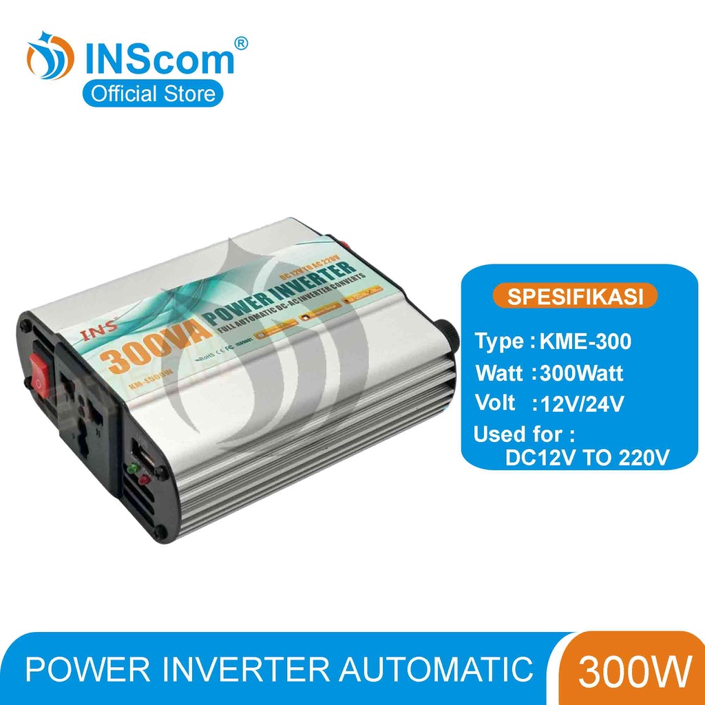 POWER INVERTER 300 WATT DC to AC INSCOM
