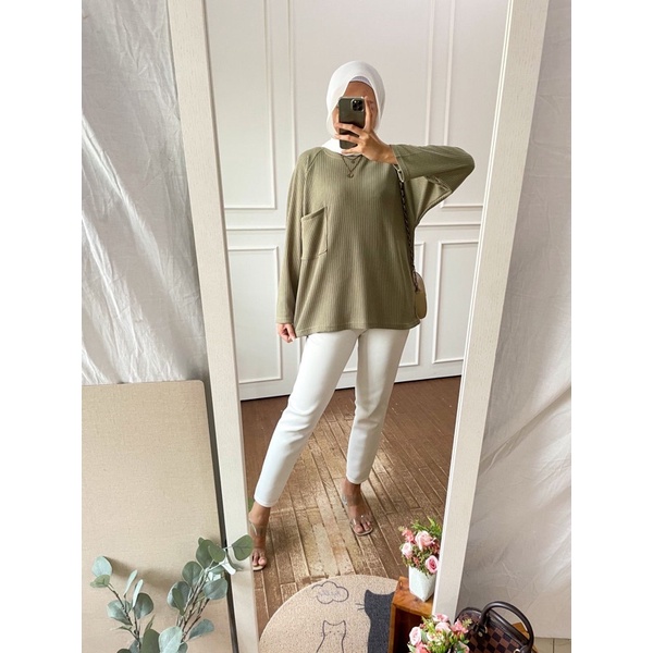 Pocket Sweater Waffle Uniqlo