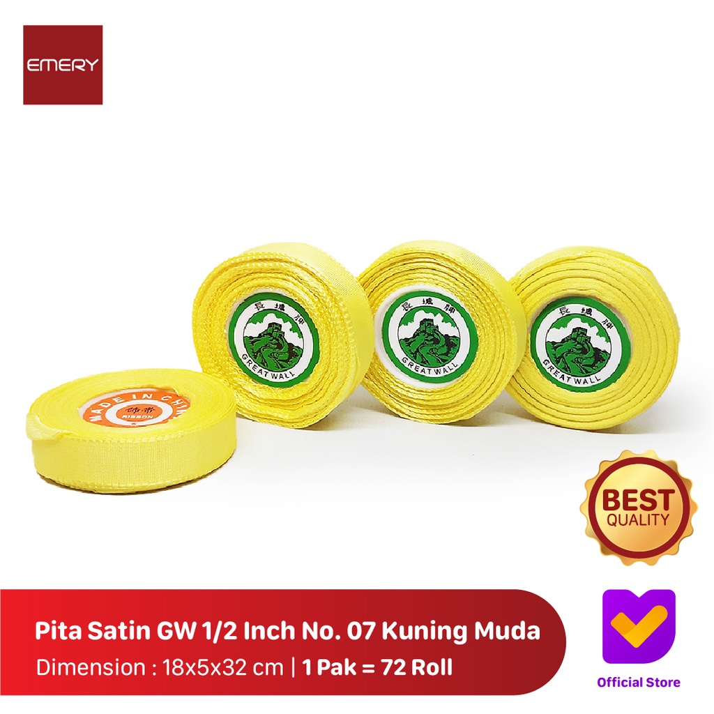 

PITA SATIN GW 1/2 INCH NO. 07 KUNING MUDA ( 1 ROLL )