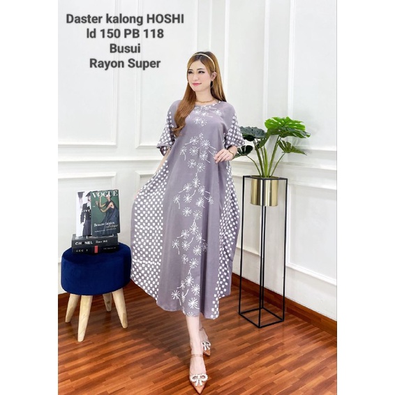 DASTER LOWO HOSYI CAP MALAMAN RAYON PREMIUM JUMBO LD 150 CM BUSUI DEPAN KEKINIAN BATIK PEKALONGAN