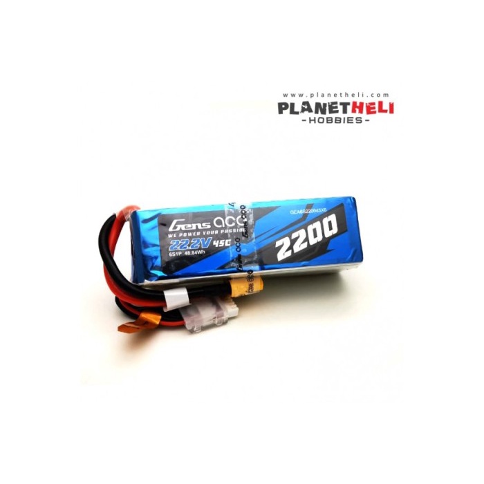 Gens ace 2200mAh 22.2V 45C 6S1P Lipo Battery Pack with TX60-Plug
