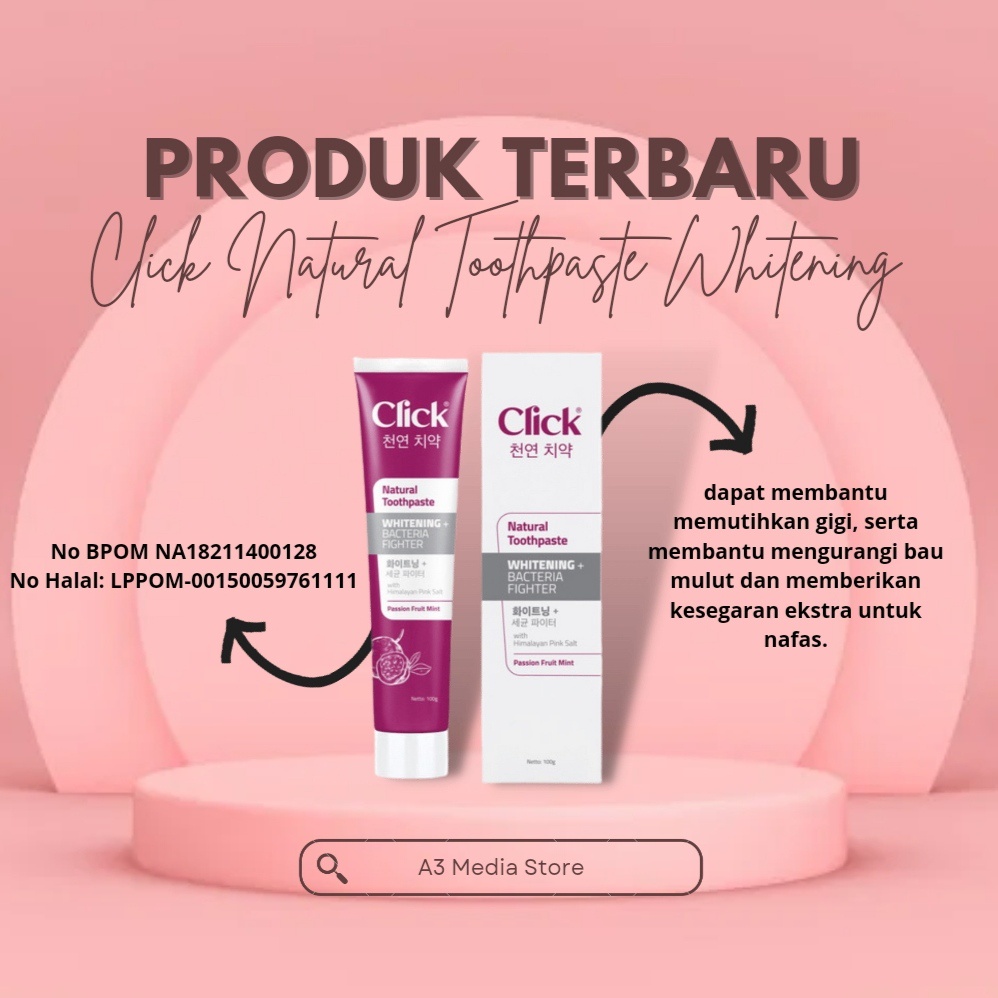 Click Natural Toothpaste Whitening + Bacteria Fighter