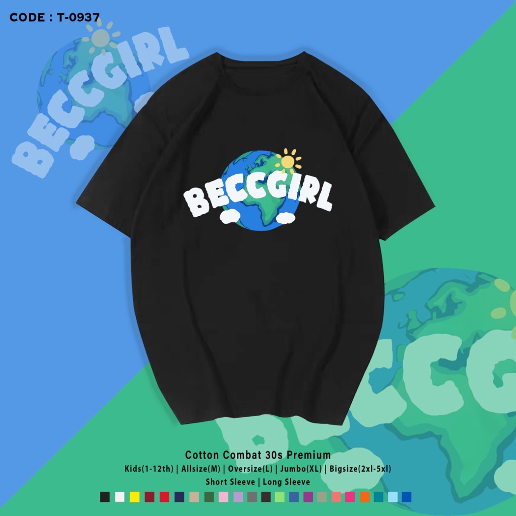 T-Shirt / Kaos Casual BeccGirl / Atasan Wanita / T-Shirt Oversize