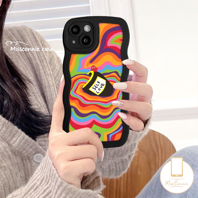 Realme C35 C53 C55 10 C33 C30 9 Pro+8i C15 C25s C25Y 7i 7 5 5i 5s 6i C12 C21Y C11 C20 C17 C25 8 8Pro C3 Shockproof Casetify Watercolor Label Love Self Colorful Wavy Edge Cover