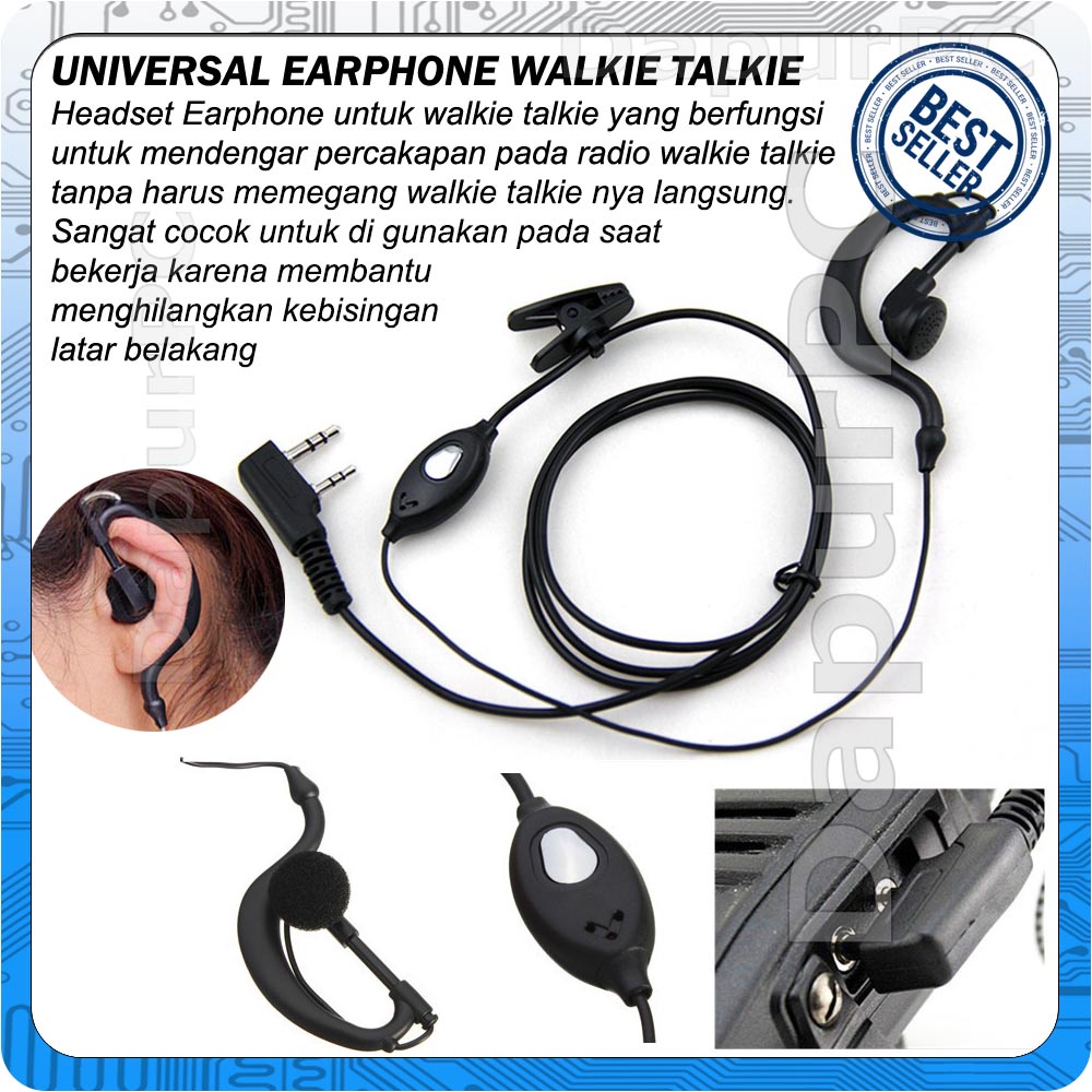 Headset Baofeng Dual PTT Earphone Untuk HT Baofeng - Taffware