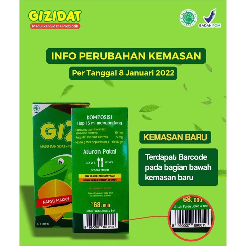 Gizidat vitamin penambah nafsu makan anak  ( expired date : 12/2024 )