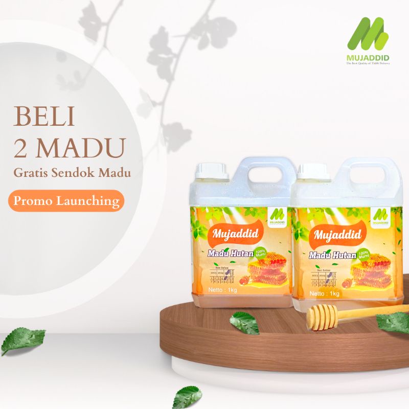 

PAKET Madu Hutan Mujaddid 2kg | Free Sendok Madu